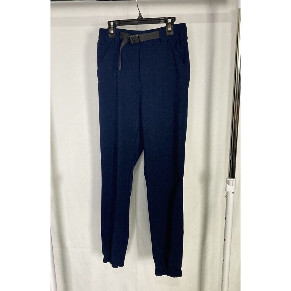 Columbia Casual Nylon Pant Navy Blue Medical Scrubs Women's Sz Small Active Belt
